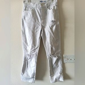 Old Navy Sky-Hi Straight Ripped Jeans (Extra High Rise)